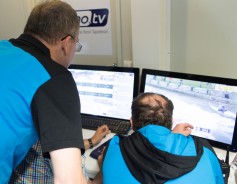 Referees examine video footage during the 2015 World Canoe Slalom Championships